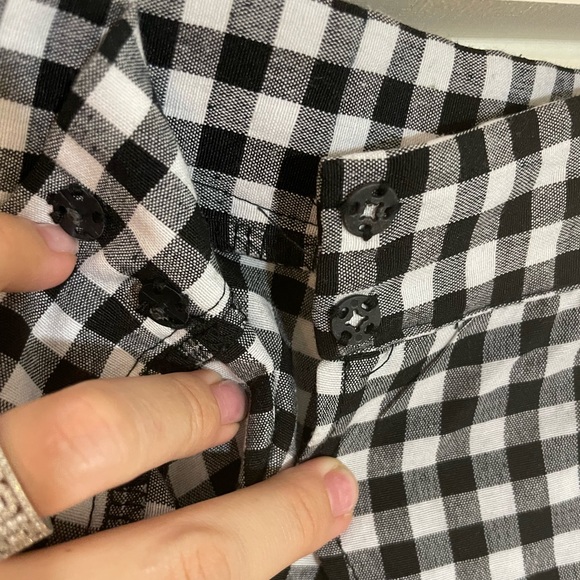 Shein S Black White Plaid Check Ruffle Wrap Mini Skirt - Picture 13 of 13